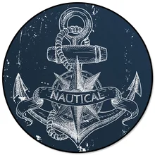 Морской якорь темно-синий круглый ковер ковры для гостиной Декор ковры для детской комнаты Коврики для спальни современные коврики