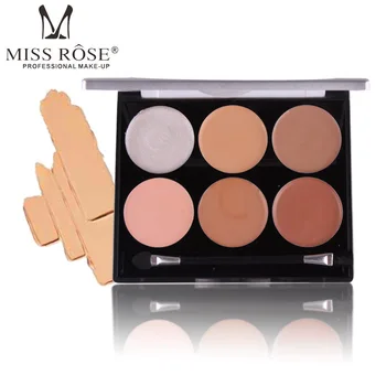 

Miss Rose Professional Makeup 6 Color Concealer Cream Palette Foundation Contour Cream Palette Face Concealer Foundation Palette