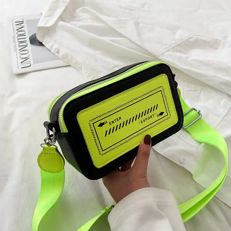 neon designer bag