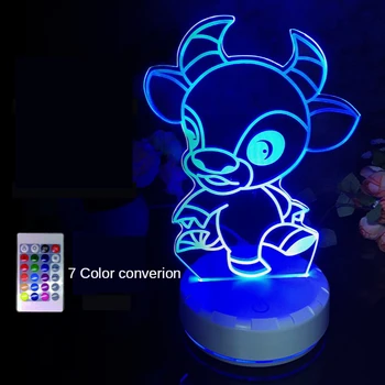 

3D Night Light Pet Auspicious Niuniu Children Bedroom Decoration USB Lamps Comic Gift Idea 3D Three-dimensional Small Table Lamp