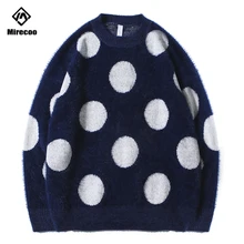 ^^Best Offers Mirecoo Big Dots Sweater Pullover Hip Hop Streetwear Retro O-Neck Sweater Harajuku Knitted Sweaters Apricot Blue Autumn Winter ^^Best Offers Mirecoo Big Dots Sweater Pullover Hip Hop Streetwear Retro O-Neck Sweater Harajuku Knitted Sweaters Apricot Blue Autumn Winter