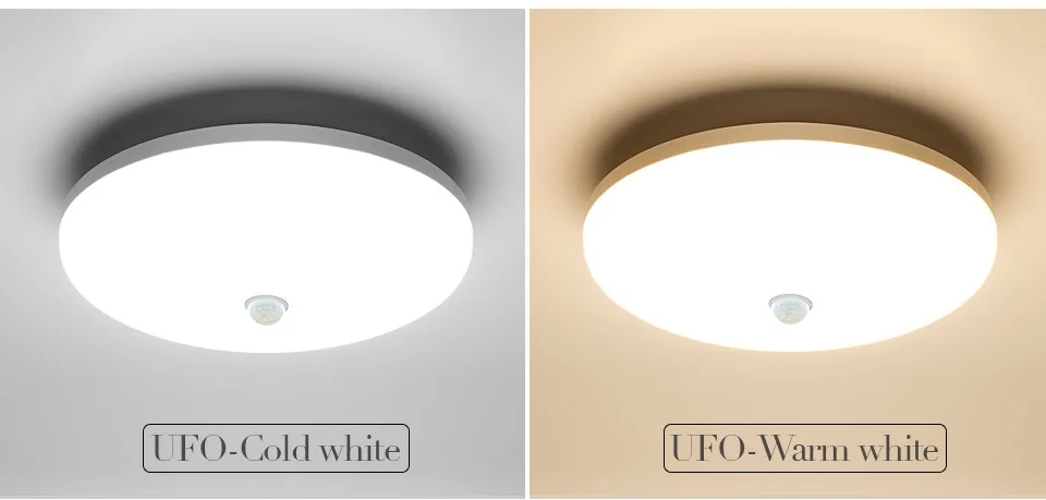 PIR Sensor Light 48W 36W 24W 18W 13W 9W Modern Surface Mount Ceiling Lamp Fixture for Living Room Kitchen Foyer Ceiling Light