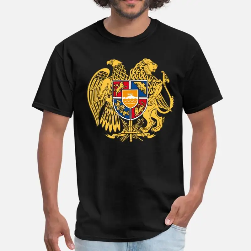 

Custom Gerb Armenia Coat Of Arms Flag Ussr T Shirt Girl Boys Round Collar Fitness Men T-Shirt Short-Sleeve Gents Hiphop Top