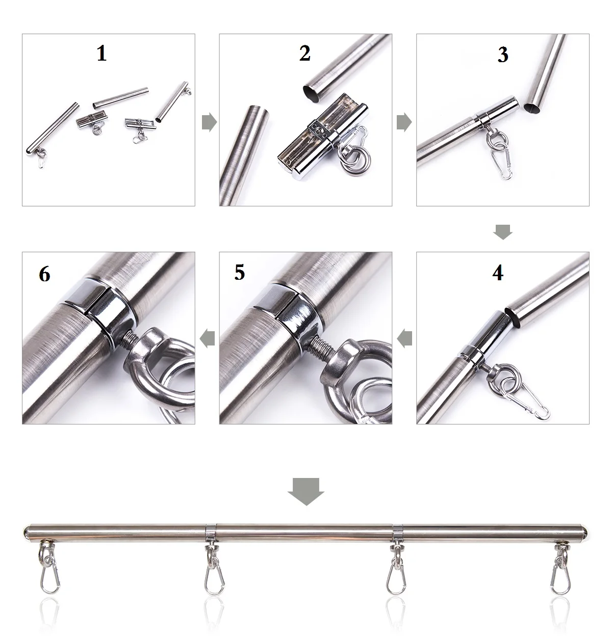BDSM Bondage Set Stainless Steel Adjustable Spreader Bar Sex Slave Handcuffs Ankle Cuffs Fetish Restraints Sex Toys for Couples 2
