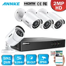 ANNKE 8CH 2MP система безопасности Видео 5в1 H.264+ 1080N DVR с 4X1080 P Водонепроницаемая камера Smart IR CCTV комплект
