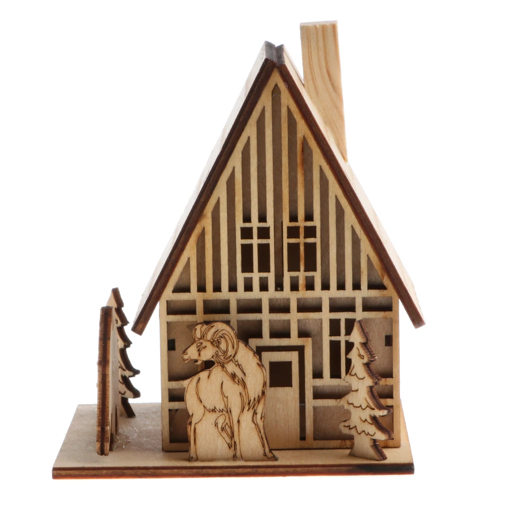 3D Wooden Puzzle Toy House Chalet Model Building Construction Kit Kid Jigsaw