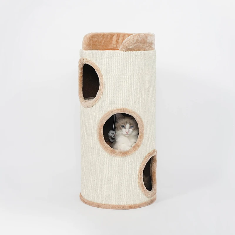 Cat Climbing Cat Nest Cat Tree Sisal Grinding Claw Three-story Nest House Villa Four Seasons Common Cat Bucket
