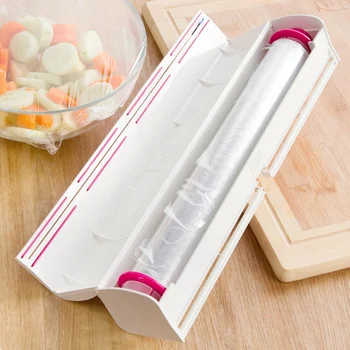 

Economical Plastic Wrap Dispenser Holder Cutter Food Wrap Kitchen Food Plastic Wraps Hold ds99