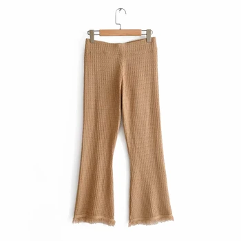 

shiny women soft golden silk pants bling ladies elegant woolen long trousers with tassel pant female party trouser girls chic