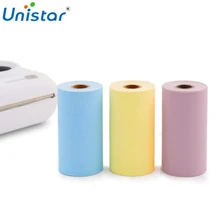 3 рулона тепловой бумаги рулон 57 мм x 30 мм не клейкая термобумага для бумаги ANG карманный мобильный принтер желтый/синий/розовый фотобумага
