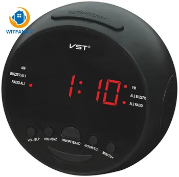 

Alarm Clock Radio with AM and FM Dual Channel Snooze Electronic Digital Display Bedside Desktop Fashion Modern LED Clocks