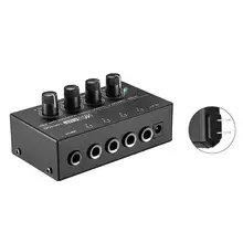 HA400 4 Channels Mini Stereo Headphone Amplifier with Power Adapter US UK EU AU LX9B