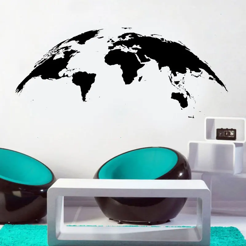 

Travel Agency Decoration Geography Earth World Map Wall Decal Vinyl Home Decor Living Room Office Wall Sticker Wallpaper S148