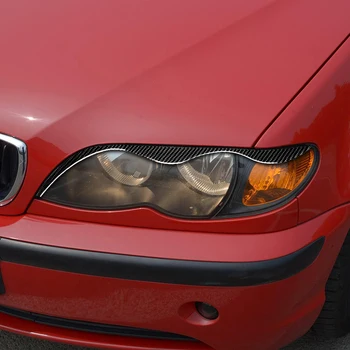 

Carbon Fiber Car Headlight Eyebrow Eyelid Trim Headlamp Eyebrow Stickers for BMW 3 E46 1999-2004
