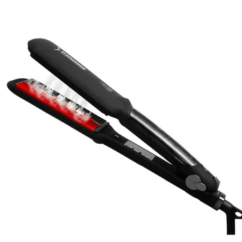 

Steam Hair Straightener Infrared Heating Flat Iron LED Display Ceramic Vapor Straightening Iron Styling Tools for Wet & Dry Hair