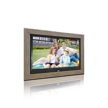 

10 inches customized digital photo frame with wooden frame support SD USB as advertising player