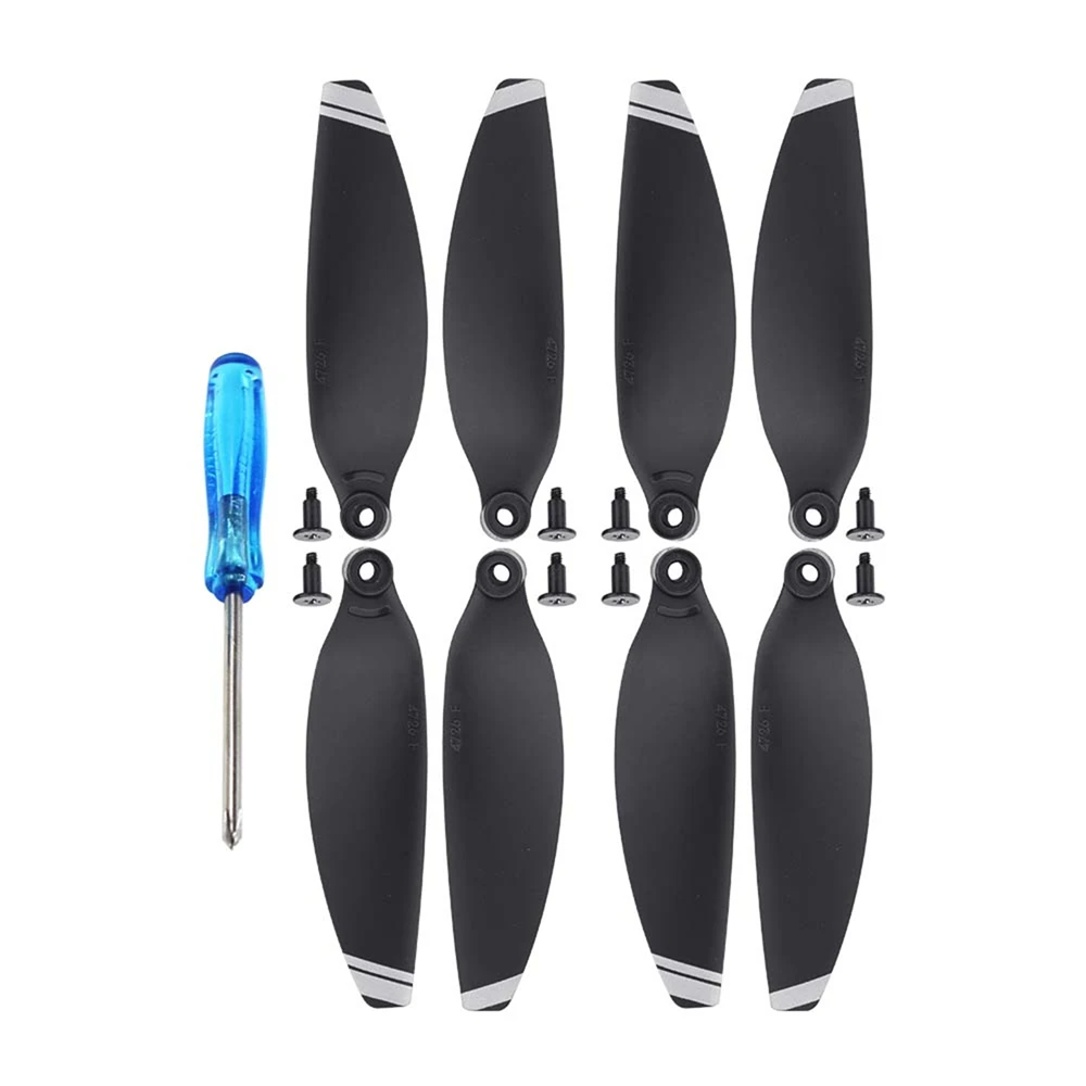 2pair Black Silver Лопасти пропеллера для DJI Mavic Mini Drone 4726F двухсторонний комплект пропеллеров в разноцветную полоску аксессуары для дрона - Цвет: 2pair Black Silver