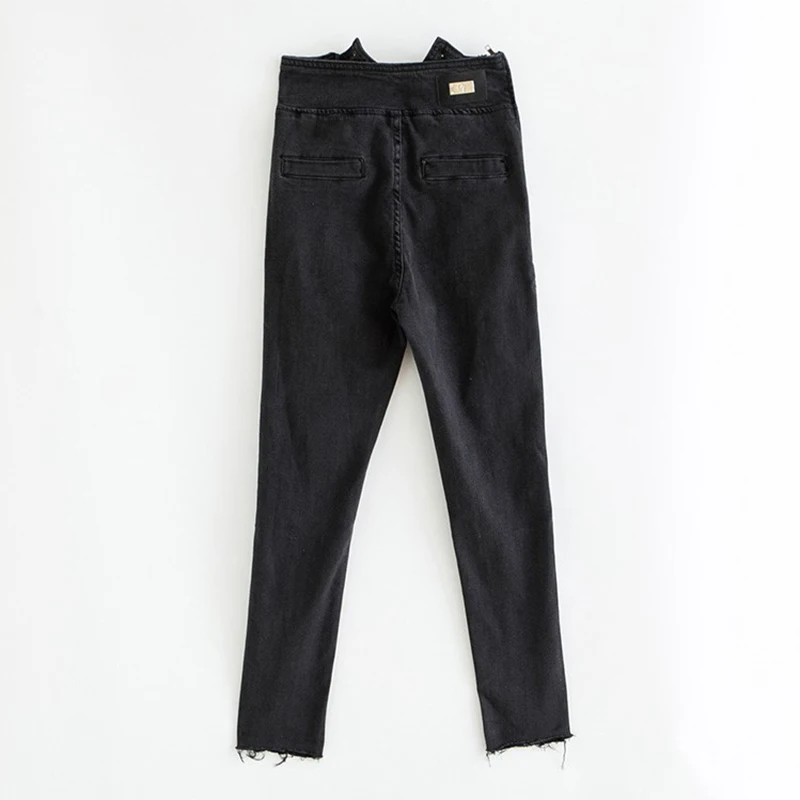 Женские джинсовые брюки VGH с тяжелыми заклепками в стиле пэтчворк, с высокой талией, нестандартные, большие размеры, женские джинсы,, осенняя уличная мода