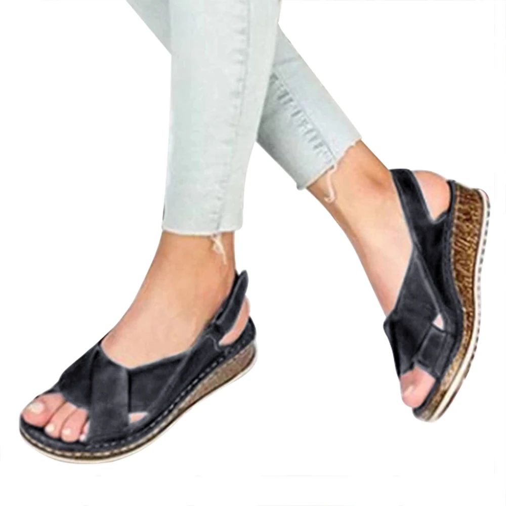 

Laamei Summer Women Sandals 4 Color Stitching Sandals Ladies Open Toe Casual Shoes Platform Slides Beach Shoes