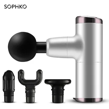 

SOPHKO Mini Fascia Massage Gun Deep Muscle Tissue Handheld Percussion Massager 4 Different Heads for Different Muscle Groups