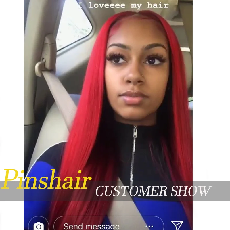 Pinshair, красные прямые волосы, пряди с закрытием, 99J, бордовый цвет, бразильские человеческие волосы, 3 пряди, с закрытием, не Реми волосы, 10-26 дюймов