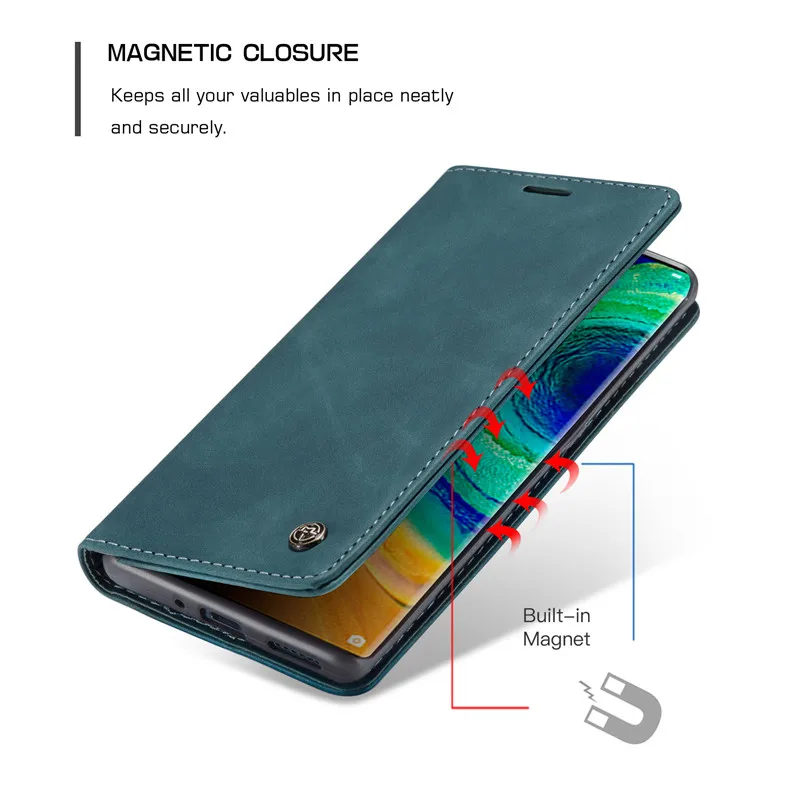 Кожаный чехол кошелек с откидной крышкой для Huawei P40 P20 P30 Mate 30 Lite Pro P Smart 2019