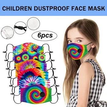 

5/6PCS Fashion Kids' Mask Washable Reusable proof Respirator Face Masks Mouth Caps Covers Washable Protective mondmaskers
