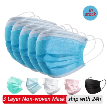 

20PC Disposable Non-woven Mouth Mask 3 Layer Dust Filter Respirator Safe Breathable PM2.5 Health Care Face Masks [in Stock]