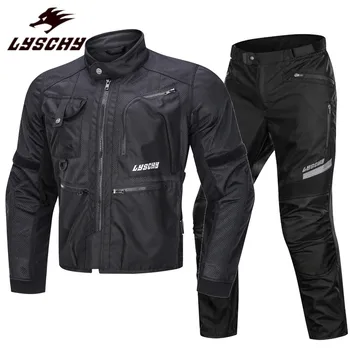 

LYSCHY Motorcycle Summer Mesh Jacket Breathable Motorbike Riding Suit Anti-fall Racing Suit Reflective Jacket Protective Gear