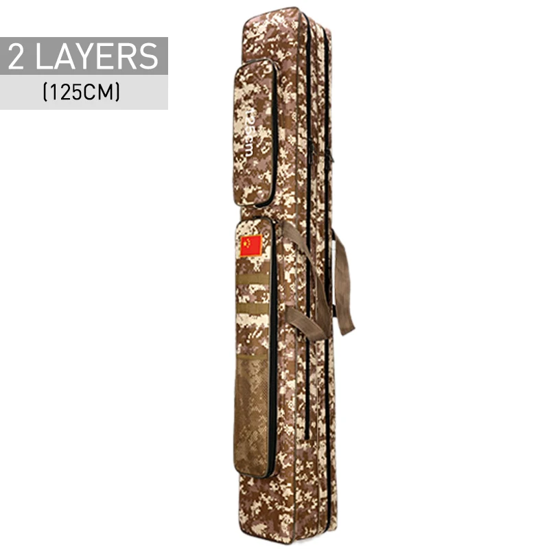 2 Layer 125cm Desert 2/3 Слои 80/100/110/120/125 см рыбацкая сумка из ткани Оксфорд для рыболовной удочки сумка для рыболовных снастей, сумки для путешествий, сумки для XA86G - Цвет: 2 Layer 125cm Desert