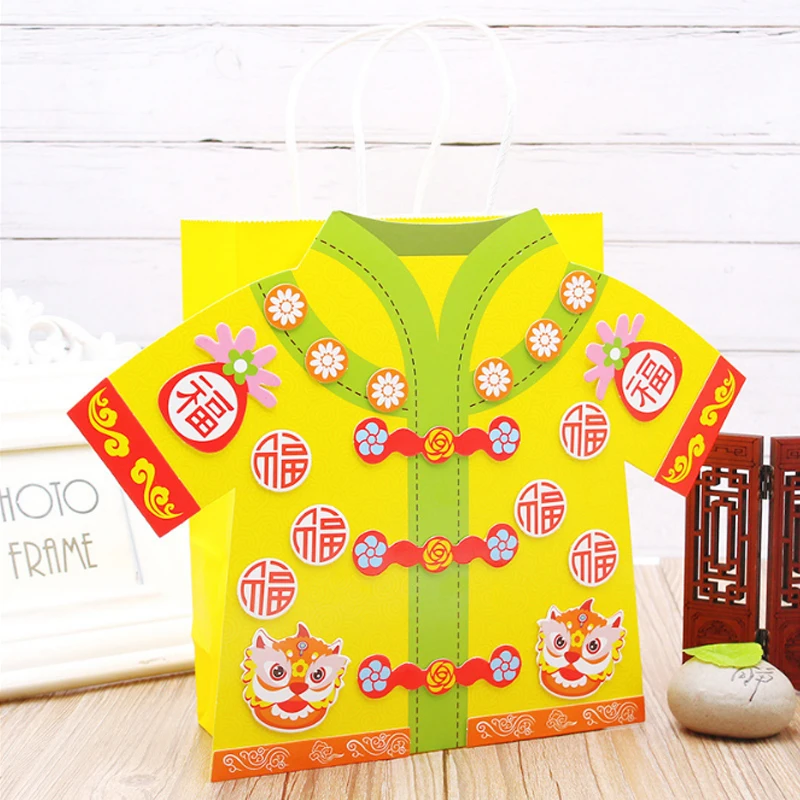 yellow Saizhi забавные ручные сумки Tang костюм сумка DIY игрушки Подарки Наборы Дети искусство и развивающие игрушки для рукоделия для детей - Цвет: yellow