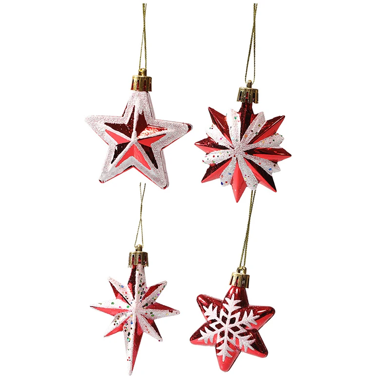 

6 шт., пластмассовые украшения для новогодней ёлки