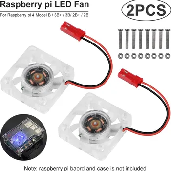 

micro Raspberry Pi Cooling Fan CPU Quiet LED Cooling Fan 30mm Fan Cooler Radiator for Raspberry Pi 4 Model B 3B+ 3B 2B+