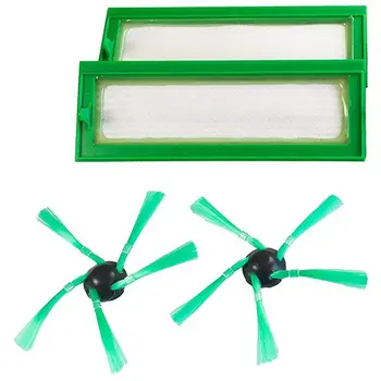 

2 Pcs / Lot Robot Vacuum Cleaner Parts for Vorwerk Kobold VR200 VR200 Replacement HEPA Filter + 2 Side Brush