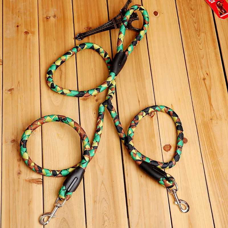 

Pet Dog Double Headed Dog Leash Anti-Winding Pet Double Hand Holding Rope One plus Two Double Headed Dog Leash