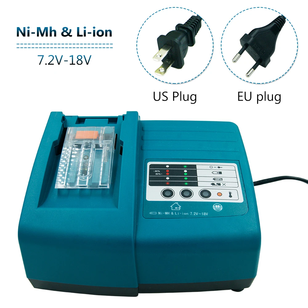Chargeur de rechange avec /écran LCD port USB pour 14/ V /à 18/ V Mak dc18rc DC18RA BL1860/ bl1850/ BL1840/ bl1820/ BL1830/ BL1815/ BL1430/ bl1440/ bl1450/ Outil /Électrique Chargeur de batteri