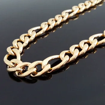 

11mm Fashion Gold Tone Chain NK Cuban Curb Link Chain Stainless Steel Mens Womens Necklace Or Bracelet Unisex's Jewelry 7-40"