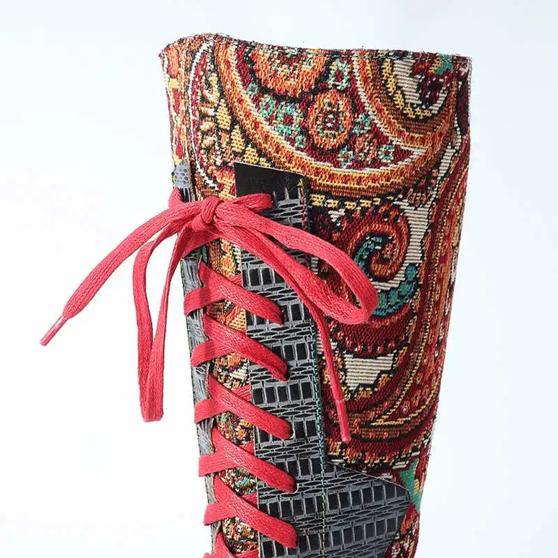 SOCOFY/женские ботильоны в стиле ретро, в богемном стиле, на высоком каблуке-шпильке, с острым носком, на молнии, со шнуровкой винтажные женские ботинки из натуральной кожи