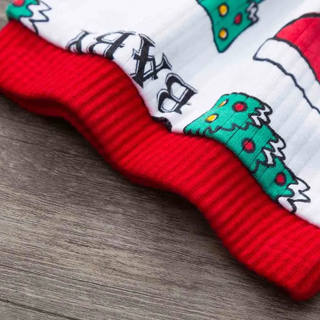 Рождественская одежда для маленьких девочек с героями мультфильмов; одежда с длинными рукавами и круглым вырезом для новорожденных; пуловер для девочек; осенняя одежда для новорожденных; roupa infantil