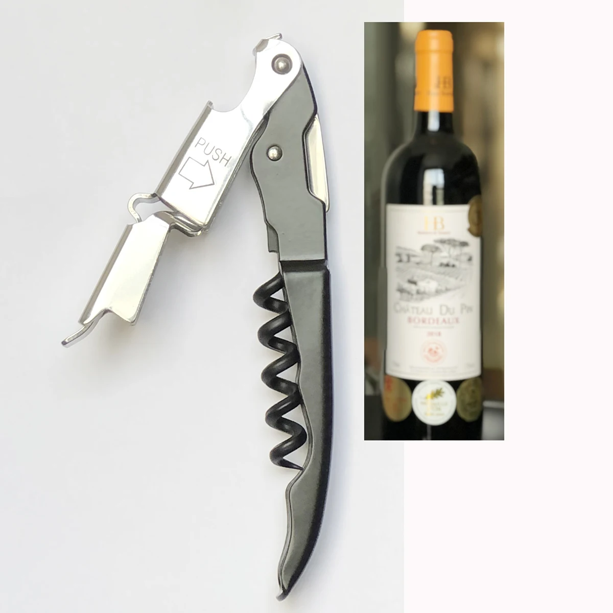 High Quality Coutale Mini Pocket Corkscrew Stainless Steel Wine Openers Double Hinges Waiter's Corkscrews Wine Bottle Openors