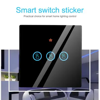 

433MHZ Wifi Smart Light Switch Glass Screen Touch Panel Voice Control Wireless Wall Switch Work Three Open Dual Control Switch