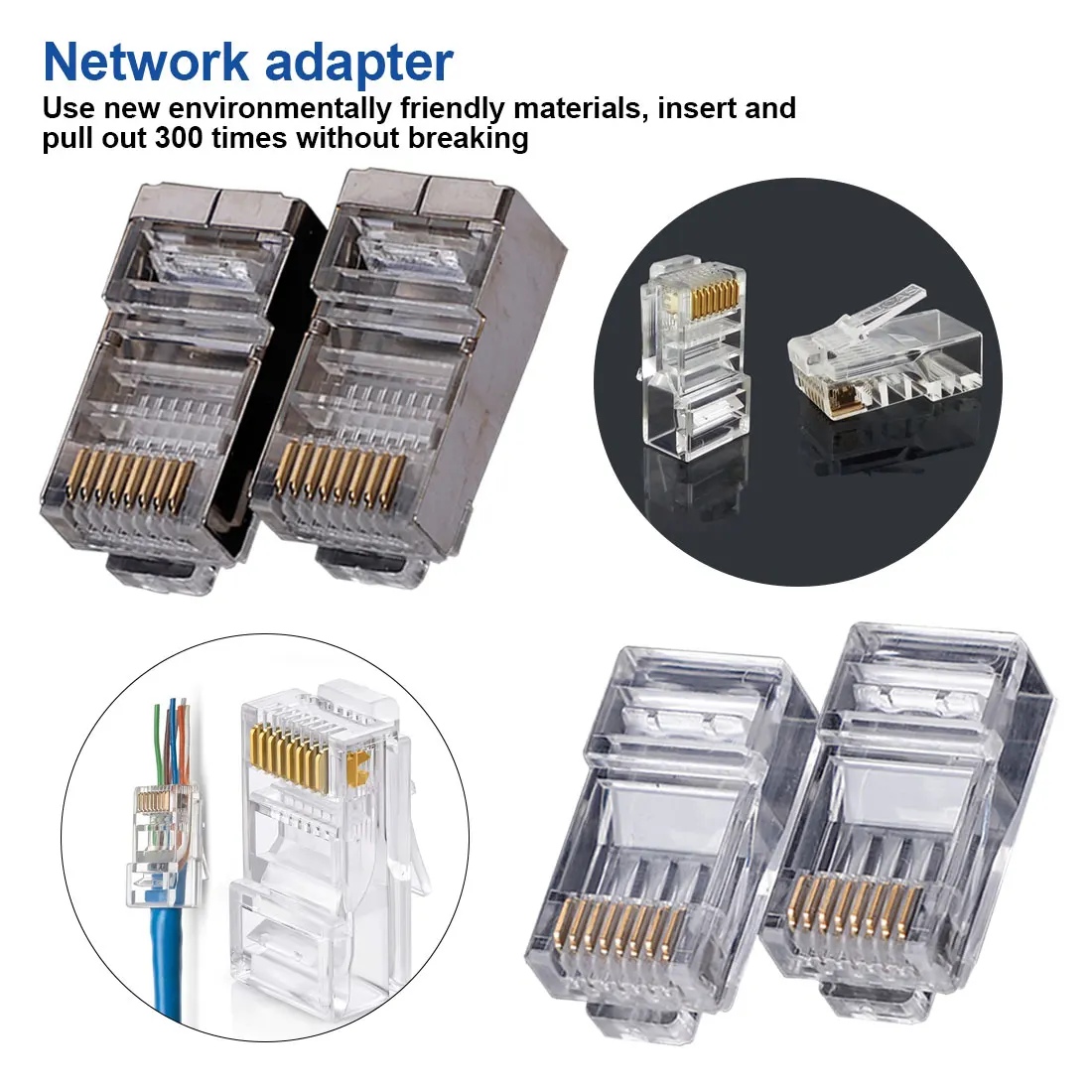 

50pcs/100pcs RJ45 Connector ethernet cable plug rj 45 cat6 jack network 8p8c unshielded modular utp keystone