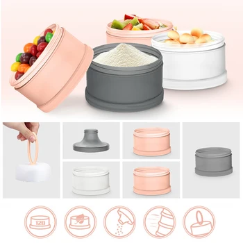 Baby Food Storage Containers Infant Milk Powder Box Formula Dispenser 4 Layers Portable Toddler Kids Snacks Container 5