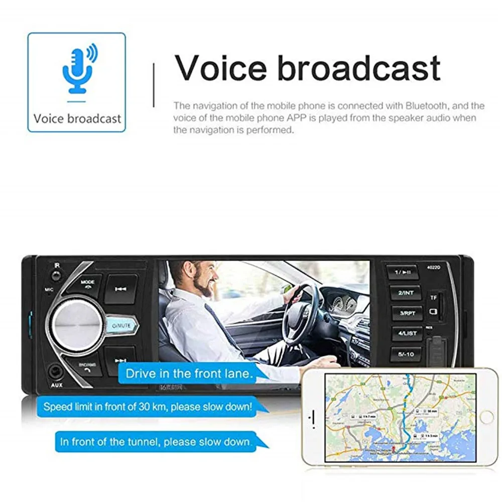 1 Din 4022D fm радио Авто Аудио Стерео Bluetooth Авторадио колесико управления Поддержка