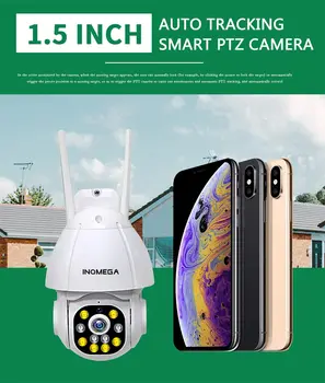 

INQMEGA 4X 1080P Cloud PTZ Speed Dome Wifi Camera Outdoor Auto-Tracking Camera Wireless Camera 4X Surveillance IP Cam