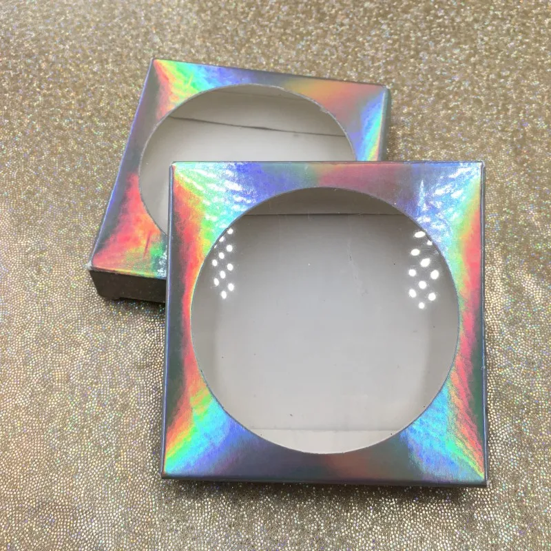 Holographic Коробка для ресниц 20 шт./лот квадратная упаковка для ресниц 25 мм 27 мм длинные ресницы - Цвет: Holographic