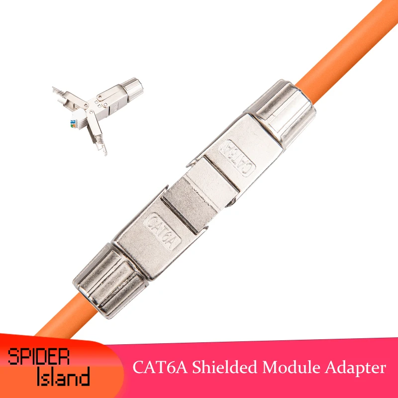 

CAT6A CAT7A Network Cable Extender Adapter RJ 45 Pressure-free Full-Shield Module Connector Rj45
