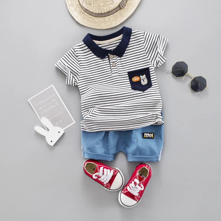 

Korean-style Small CHILDREN'S 3 Summer Wear Short Sleeve Male Baby Suit 1-Year-Old Summer Clothes for Babies 2 Children Fashion