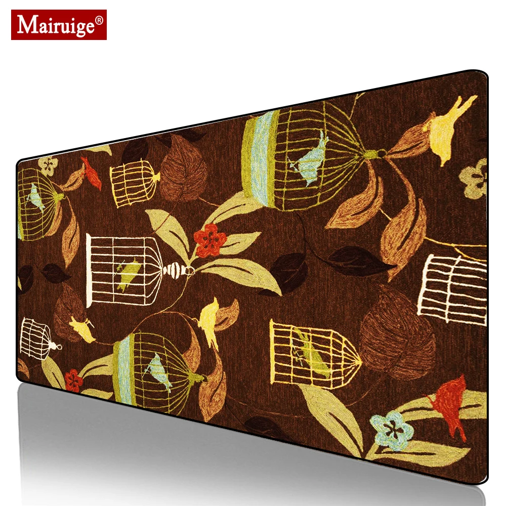 

Bird Flower Persian Rug Mouse Pad XXL Gamer Desk Mat Large Keyboard Pad Gaming MousePad 90x40cm/80x30cm for Laptop Table Pads