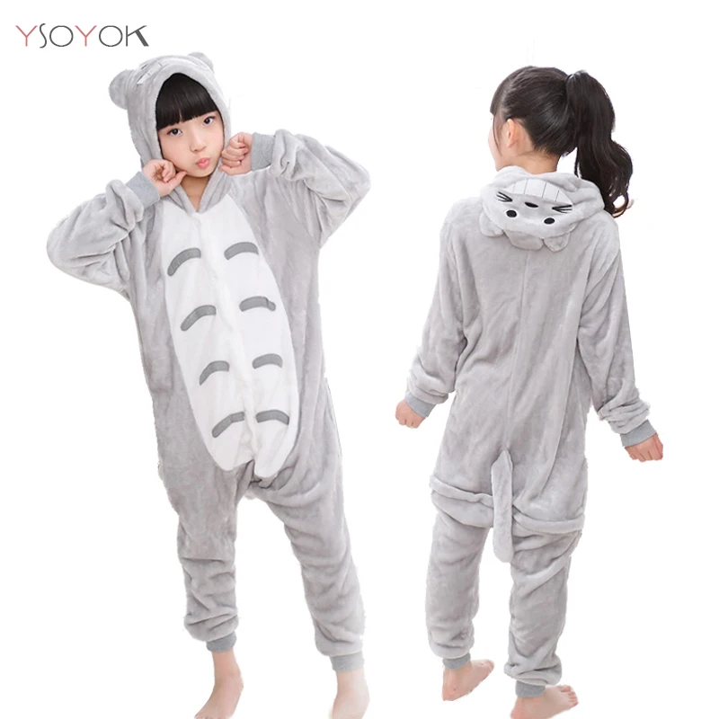 Totor o Kigurumi/детская зимняя одежда для сна; детская пижама панда с единорогом; комплекты одежды для маленьких девочек и мальчиков; комбинезон с Пикачу для детей 4, 6, 8, 10, 12 лет - Цвет: Totor o